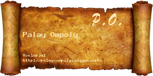 Palay Ompoly névjegykártya